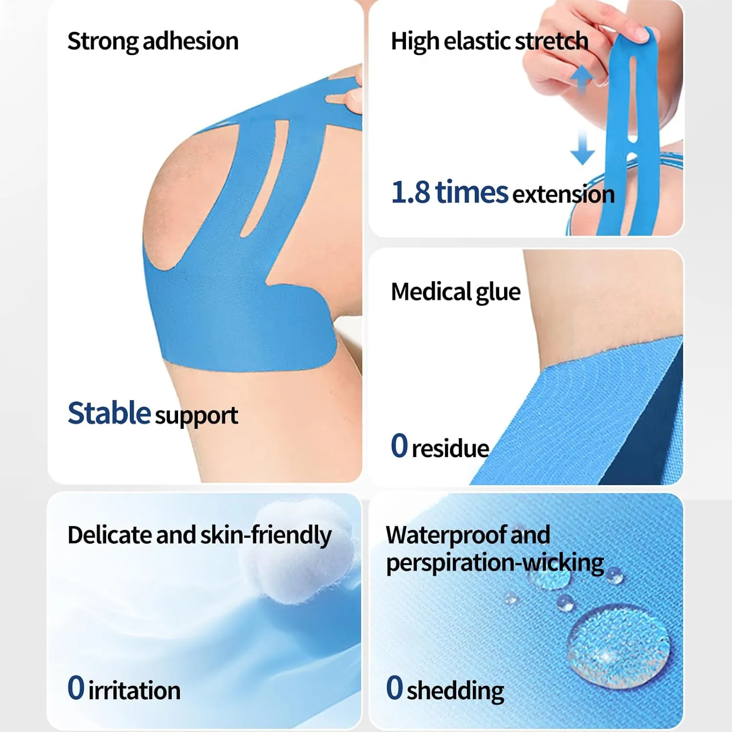 Athletic Tape, Waterproof and sweatproof prewrap Athletic Tape 10pcs (5 Bags) Ankle Tape Shock-Absorbing for Muscle Strain Relief and Joint Support Muscle Tape