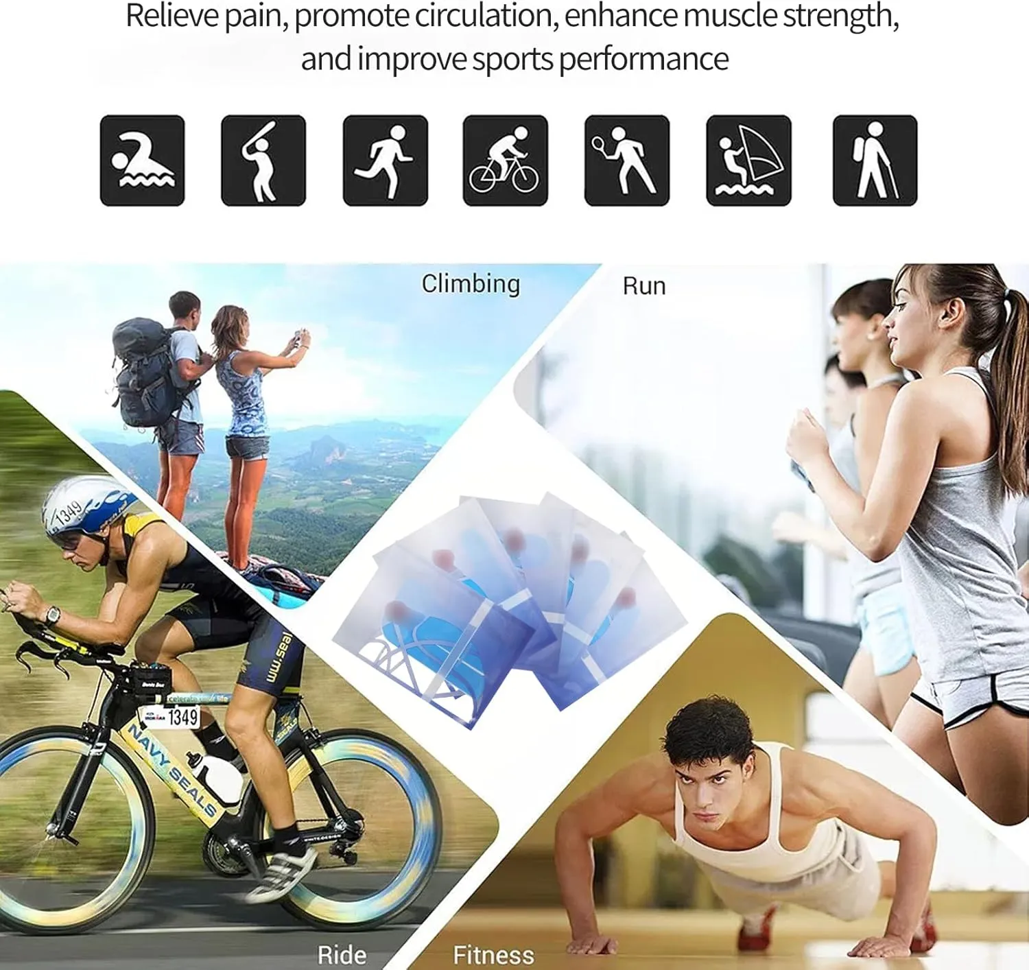 Athletic Tape, Waterproof and sweatproof prewrap Athletic Tape 10pcs (5 Bags) Ankle Tape Shock-Absorbing for Muscle Strain Relief and Joint Support Muscle Tape