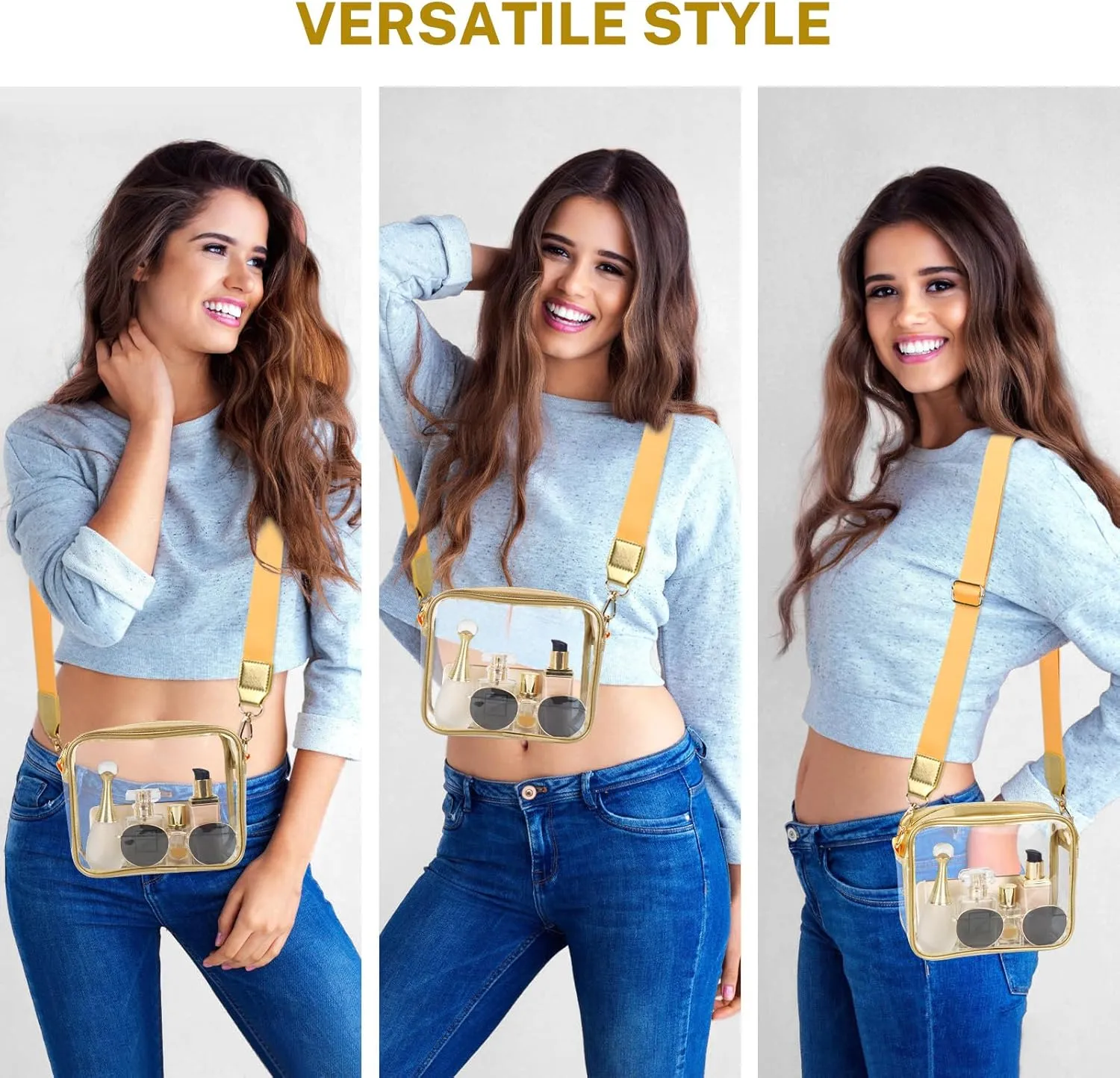 Aveniee Clear Bag Stadium Approved, Clear Purses for Women, Crossbody Bag for Concerts with Adjustable Strap