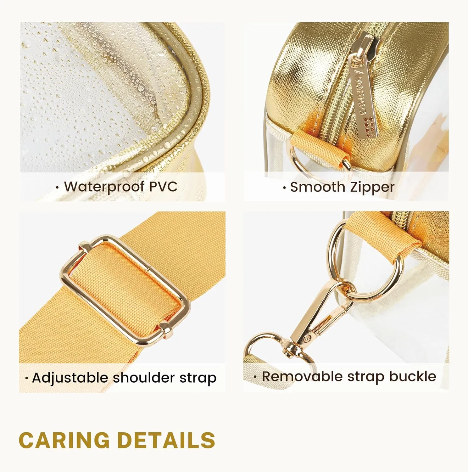 Aveniee Clear Bag Stadium Approved, Clear Purses for Women, Crossbody Bag for Concerts with Adjustable Strap