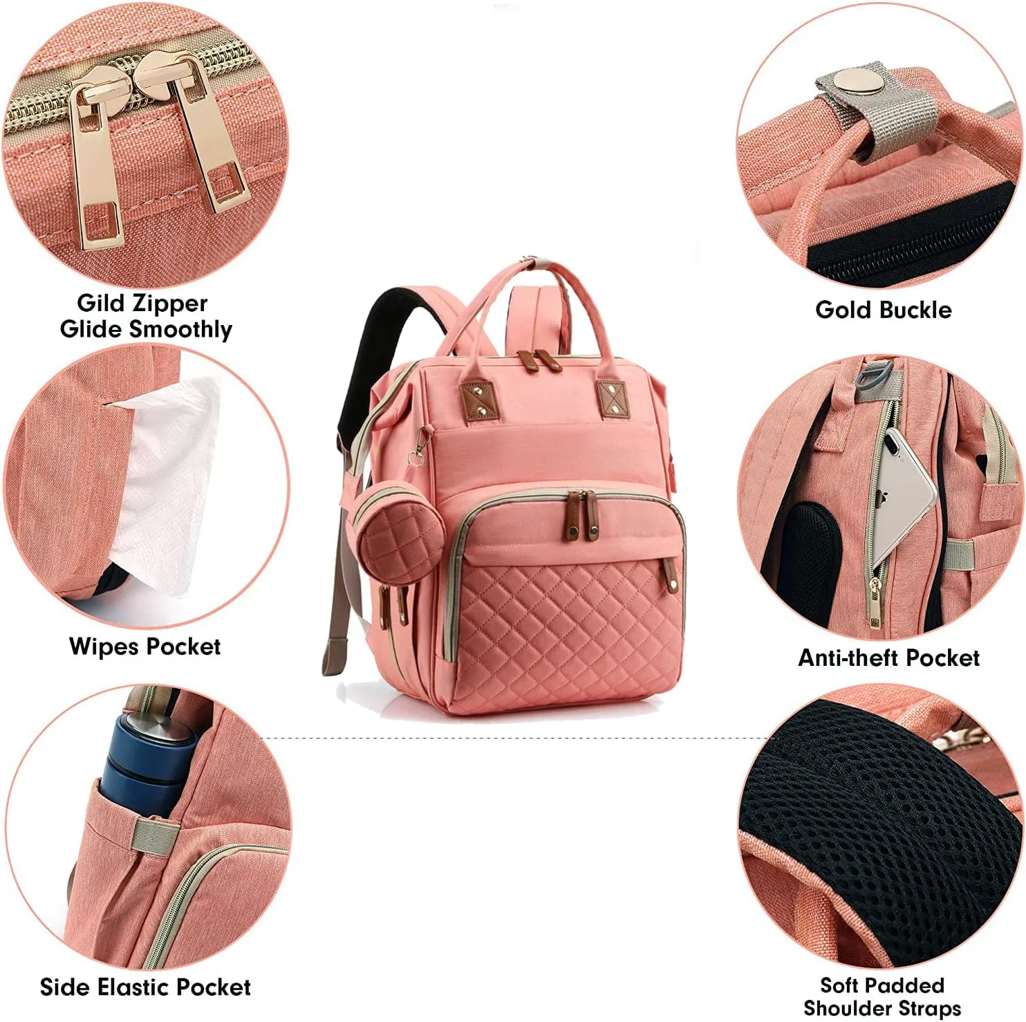 Axcone Baby Diaper Bag Backpack with Changing Pads mommy Bags Boys Girl Unisex Multifunction Travel Baby