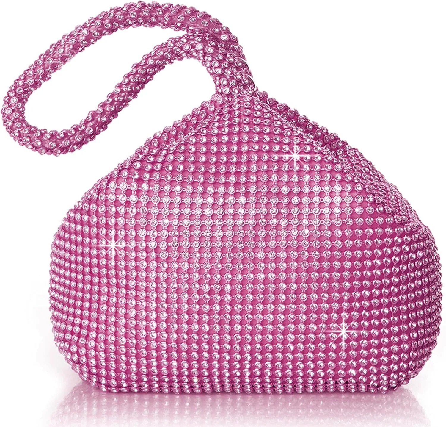 BABEYOND Women's Rhinestone Clutch Evening Bags Sparkly Glitter Triangle Purse for 1920s Party Prom Wedding