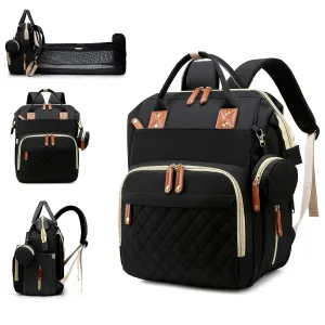 Baby Diaper Bag Backpack with Changing Station, Waterproof Bags for Boys & Girls, USB Charging Port, Black