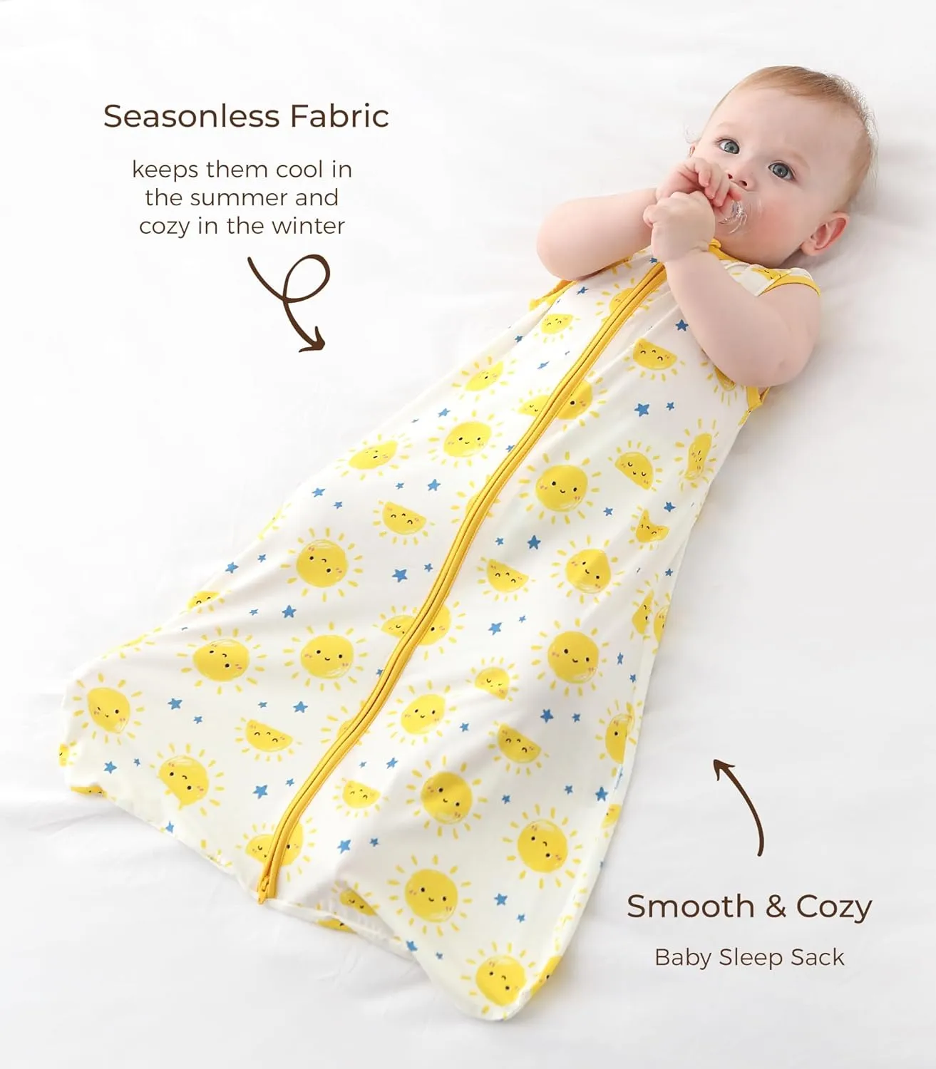 Baby Sleep Sack Soft Wearable Blanket 2-Way Zipper Sleeping Bag for Girls Boys 0-3T, Viscose Made from Bamboo