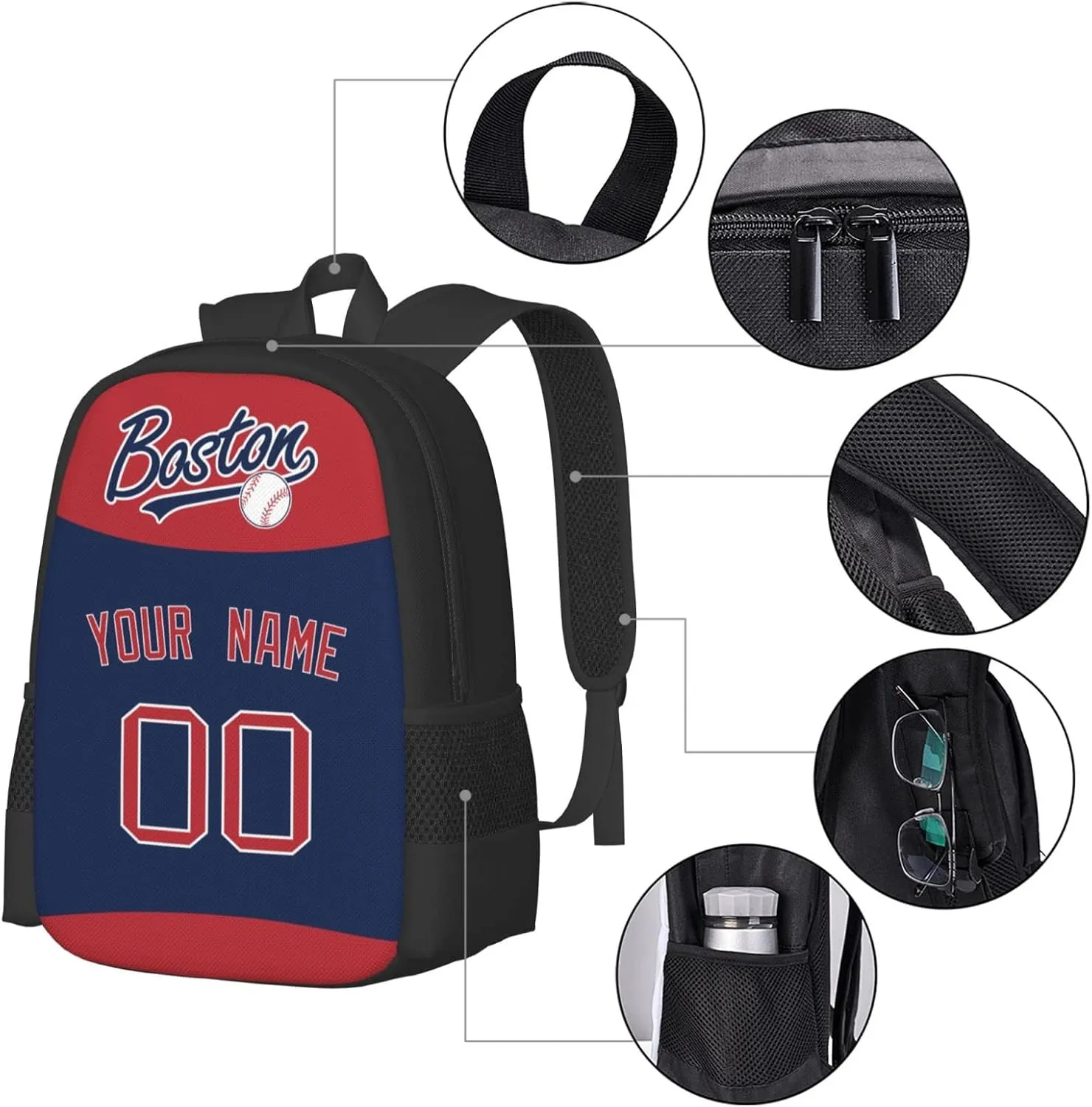 Backpack Boston Personalized Bags for Men Women Gifts