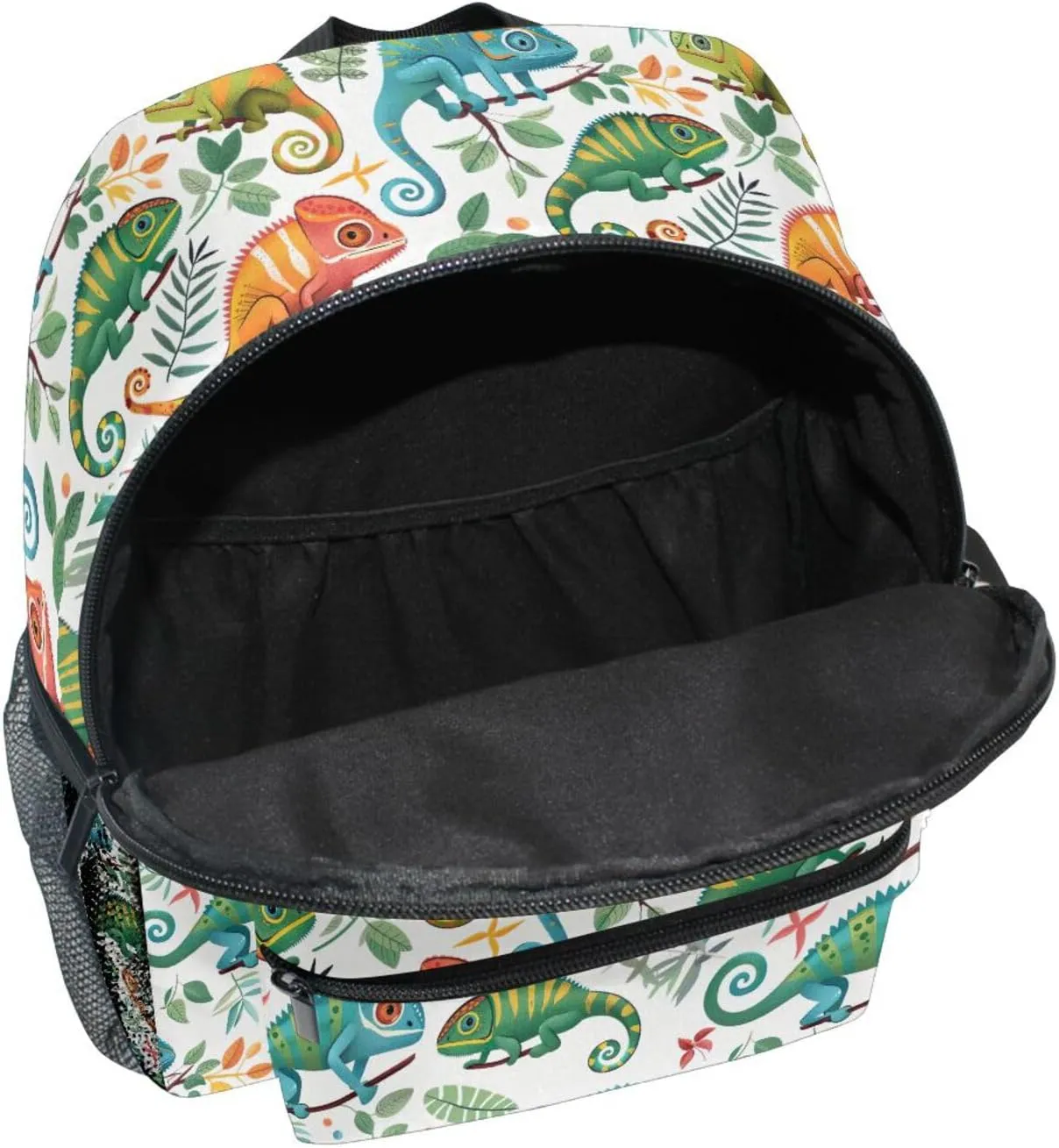 Backpack for Toddler Boys Girls Cute Chameleon Tropical Plant Pattern Lightweight Mini Shoulder Bag Casual Daypack Rucksack for Kindergarten Preschool Nursery Outdoor Travel Age 3-8 M