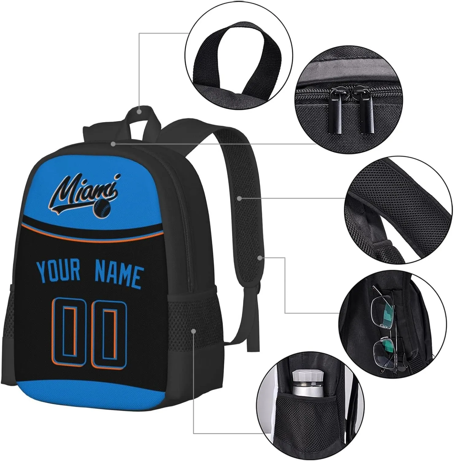 Backpack Miami Personalized Bags for Men Women Gifts