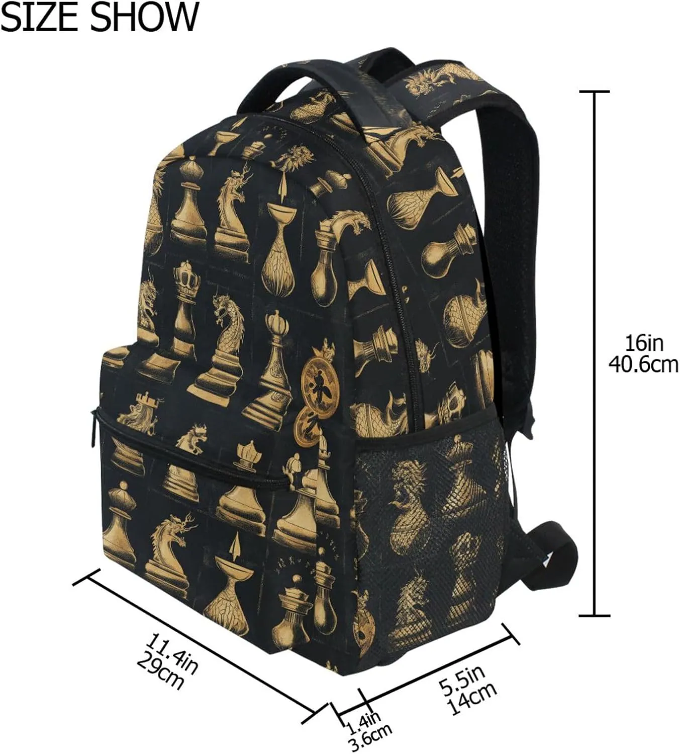 Backpacks for Teenager Fashion Travel Laptop Backpack with Chest Strap for Business Work College Travel Trip Chinese Chess