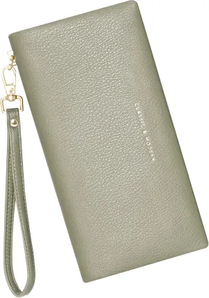 Badiya Womens Wallet Credit Card Holder RFlD Blocking Leather Zip Around Wallets Large Capacity Wristlet