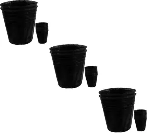 balacoo 3sets Heavy Duty Seedling Grow Bags for Plants Large Capacity Planting-Grow-Bags Shallow Design 5-Pack Black 100pcs*3