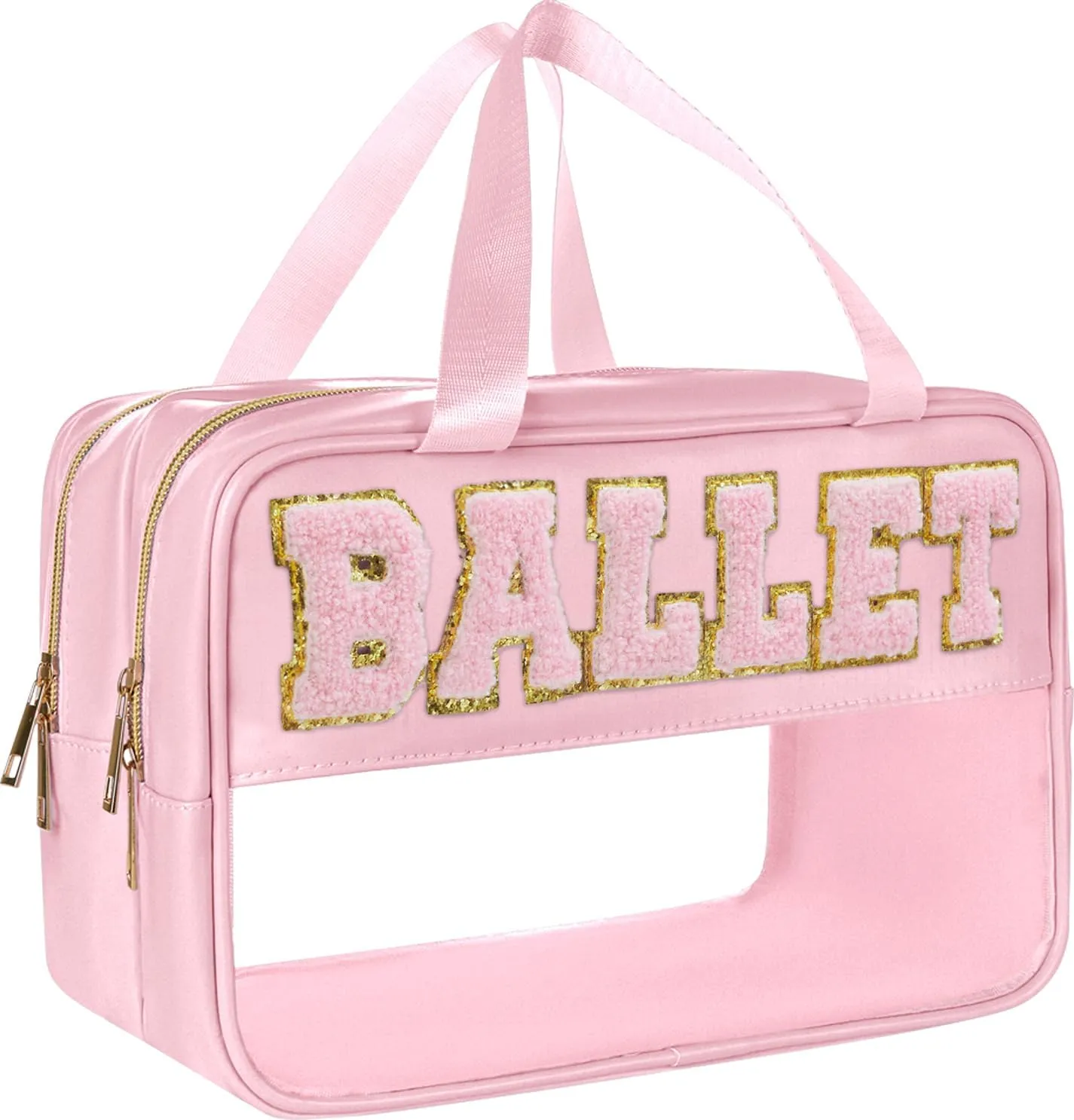 Ballet Bag Preppy Stuff Ballet Gifts Chenille Letter Bags Makeup Cosmetic Bags ballet bags for girls 4-6 Waterproof Organizer Storage Case Gifts for Team Girls Women (FS-BALLET)