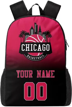 Basketball Sport Backpack Personalized Name/Number, Backpack for Men Women Basketball Bags Gift for Fans