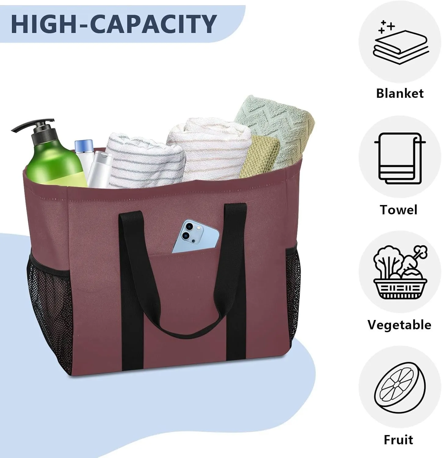 Beach Bag for Women Beige Large Canvas Tote Bag Sandproof Pool Bags with Pocket for Pool Travel Gym Beach