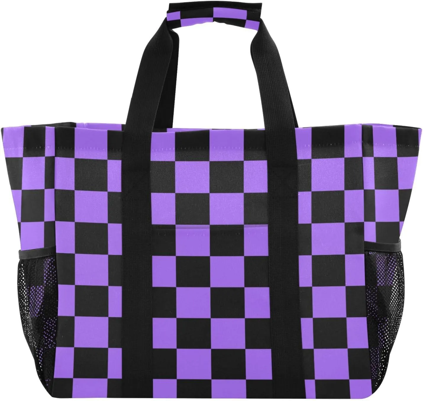 Beach Bag for Women Polka Dot Red Sandproof Pool Bags Large Canvas Tote Bag with Pocket for Travel Beach Gym Pool