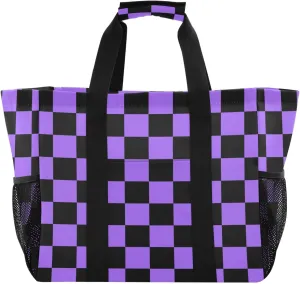 Beach Bag for Women Polka Dot Red Sandproof Pool Bags Large Canvas Tote Bag with Pocket for Travel Beach Gym Pool