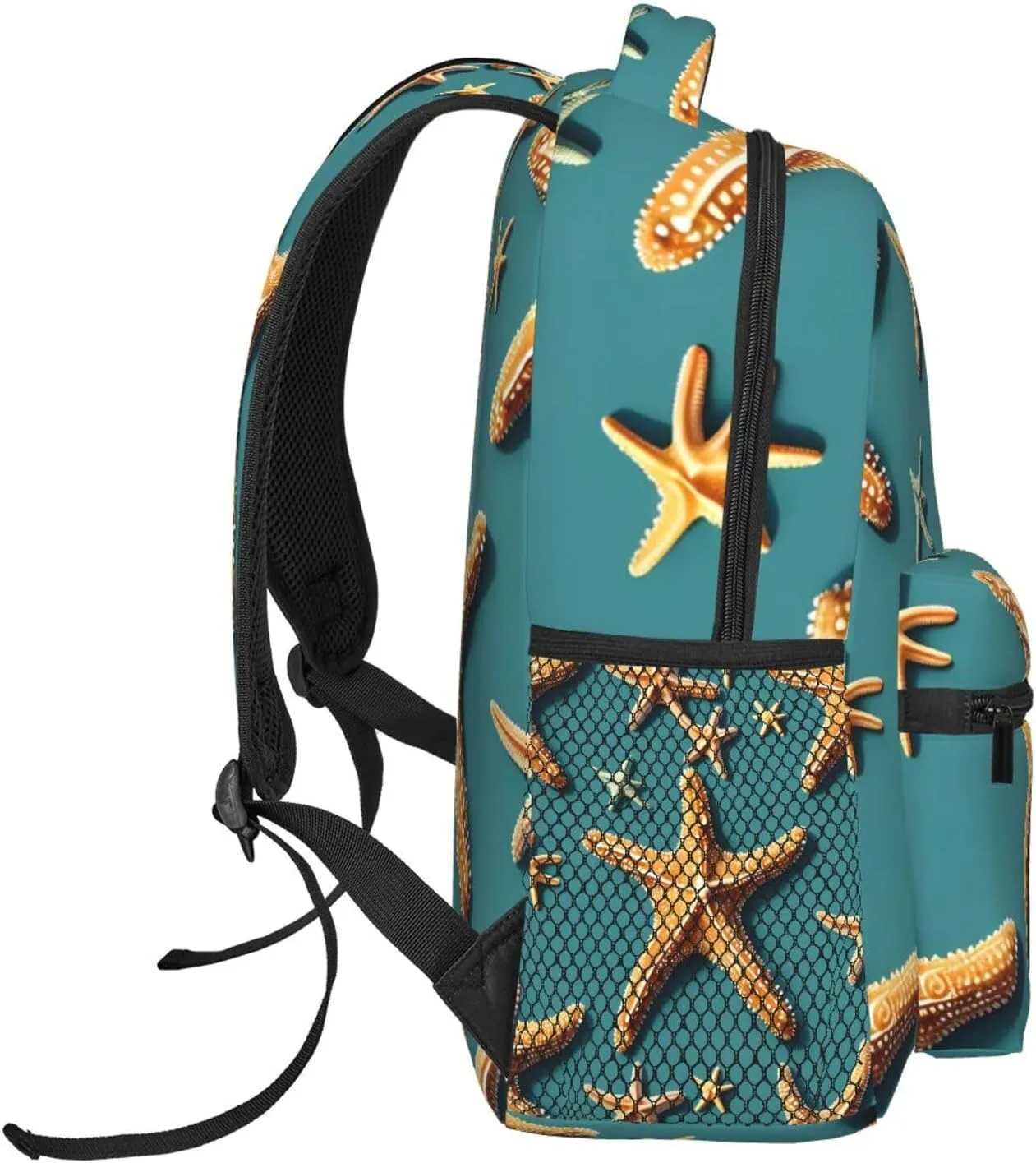 Beach Starfish Print Laptop Backpack Stylish Bookbag College Daypack Travel Business Work Bag For Men Women