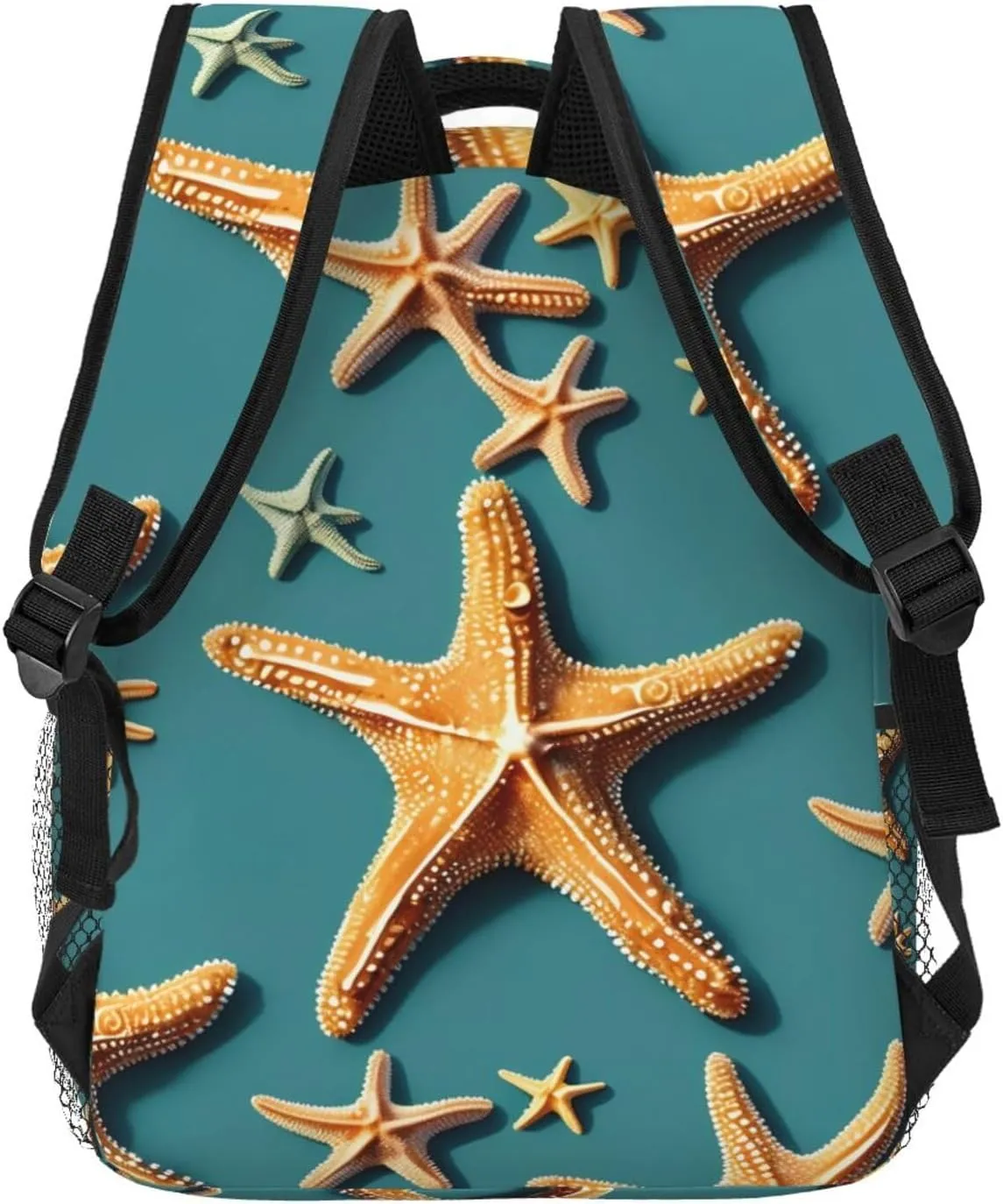 Beach Starfish Print Laptop Backpack Stylish Bookbag College Daypack Travel Business Work Bag For Men Women