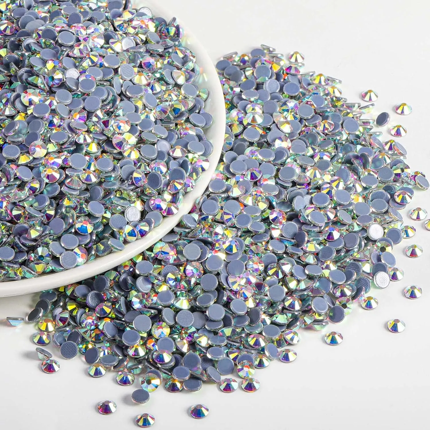 Beadsland Hotfix Rhinestones Bulk, 14400PCS Crystal Hot Fix Rhinestones for Crafts Clothes DIY Decoration, Crystal AB, SS10, 2.7-2.9mm