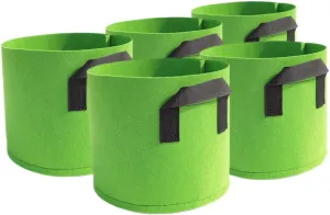 BESPORTBLE 5pcs Vegetable Plant Grow Bags Non-Woven 5 Gallon Root Formation Breathable Smart Drainage for Planting