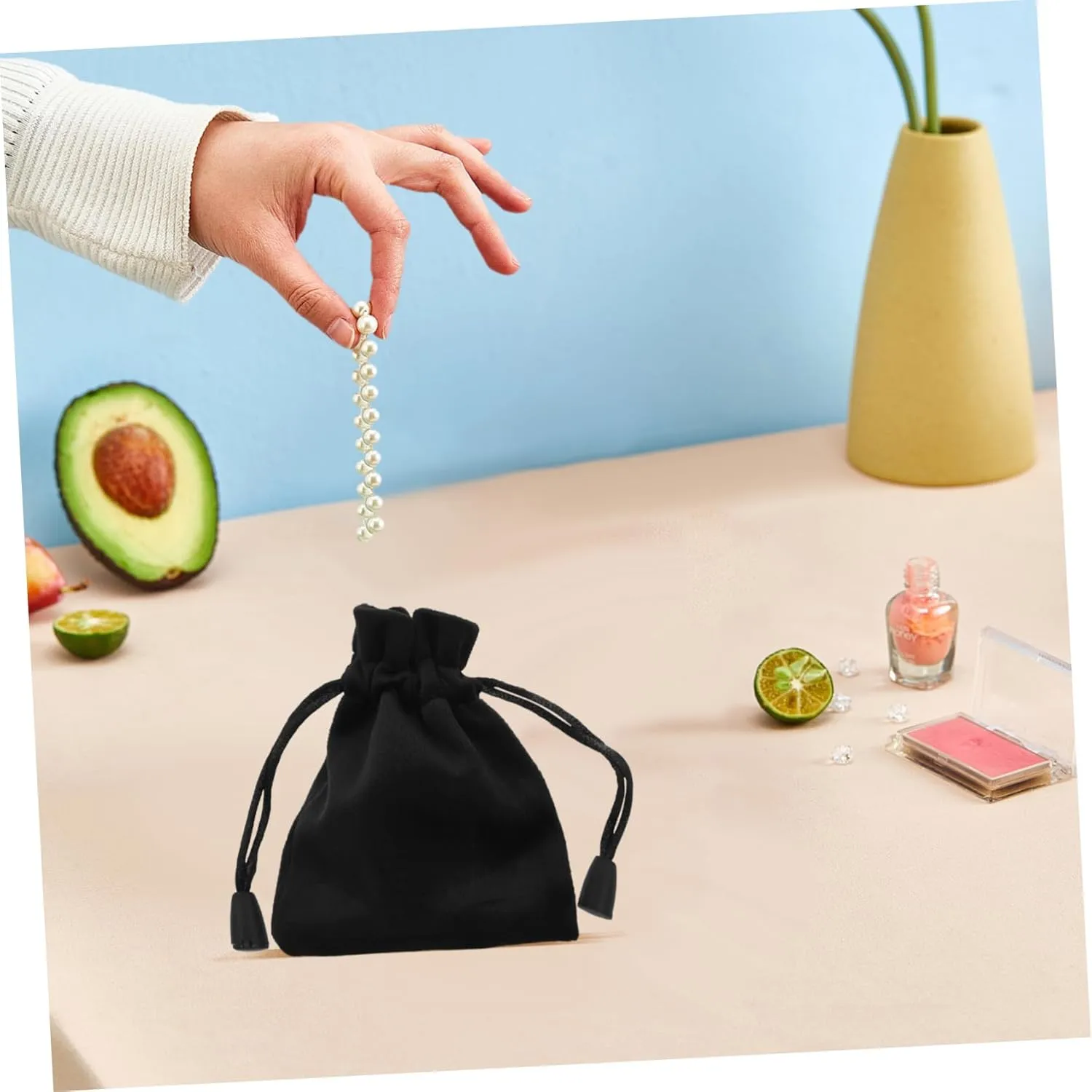 BESTonZON 3sets Tiny Drawstring Pouch for Dice Jewelry Wedding Favor Candy Bag Portable Lightweight Storage 4pcs*3
