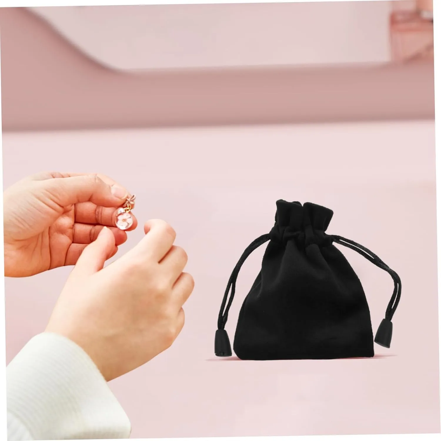 BESTonZON 3sets Tiny Drawstring Pouch for Dice Jewelry Wedding Favor Candy Bag Portable Lightweight Storage 4pcs*3