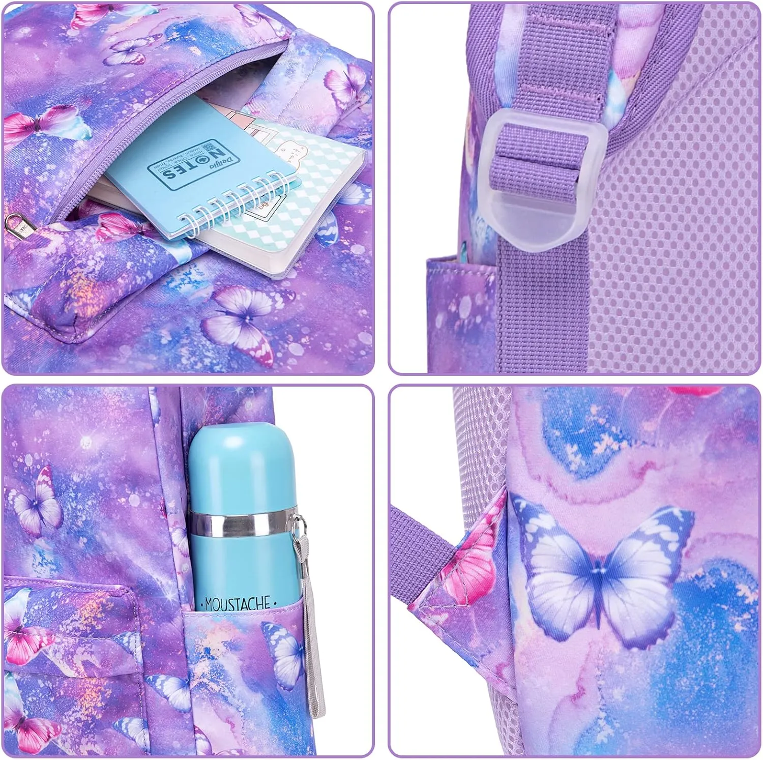 Bluboon Backpack for Girls Kids Preschool Backpack with Lunch Box Kindergarten Bookbag Toddler School Bags Set