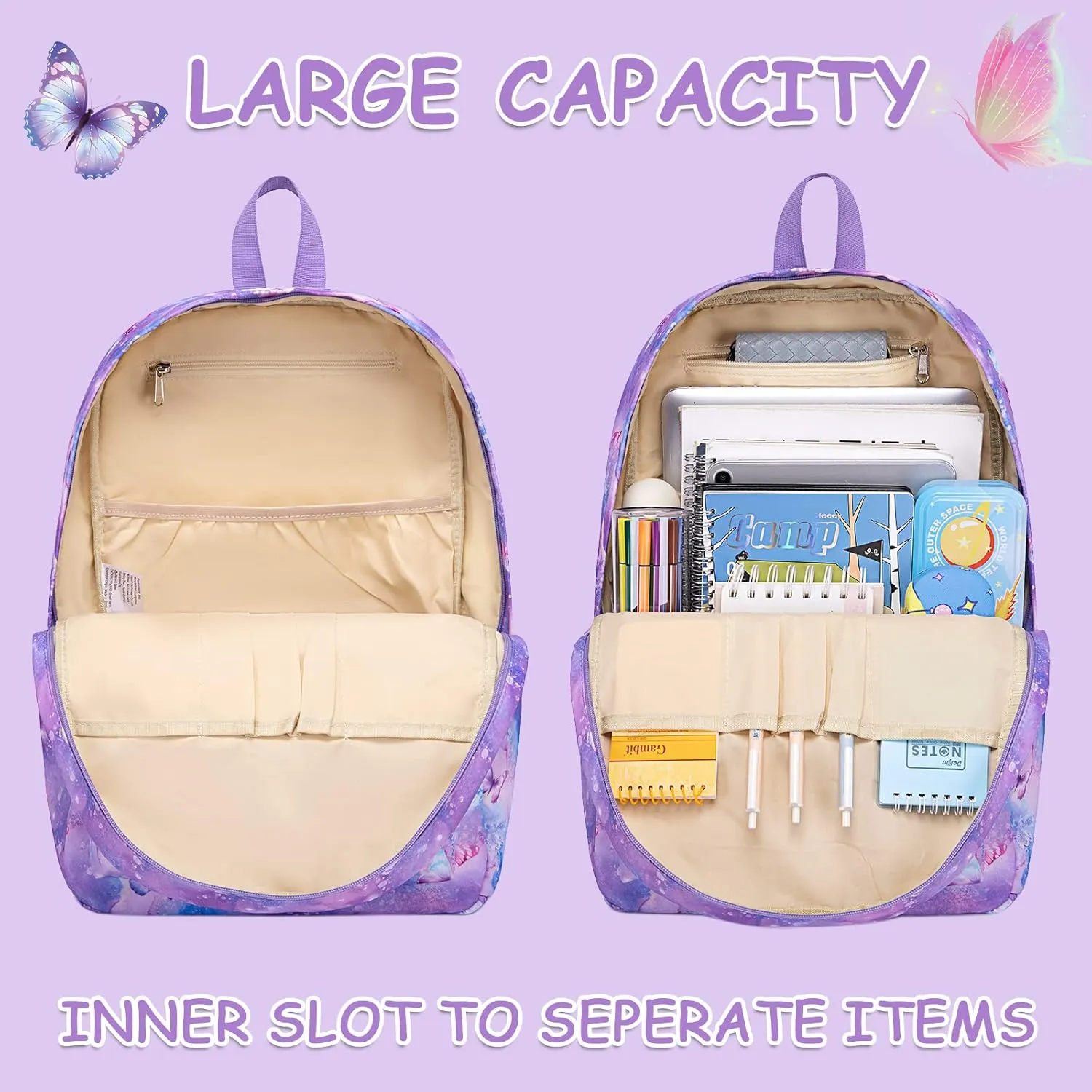 Bluboon Backpack for Girls Kids Preschool Backpack with Lunch Box Kindergarten Bookbag Toddler School Bags Set