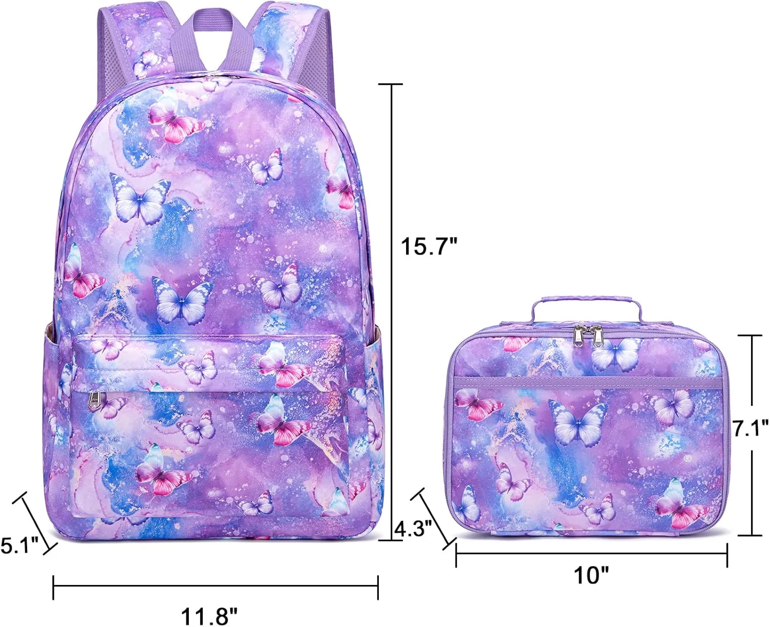 Bluboon Backpack for Girls Kids Preschool Backpack with Lunch Box Kindergarten Bookbag Toddler School Bags Set