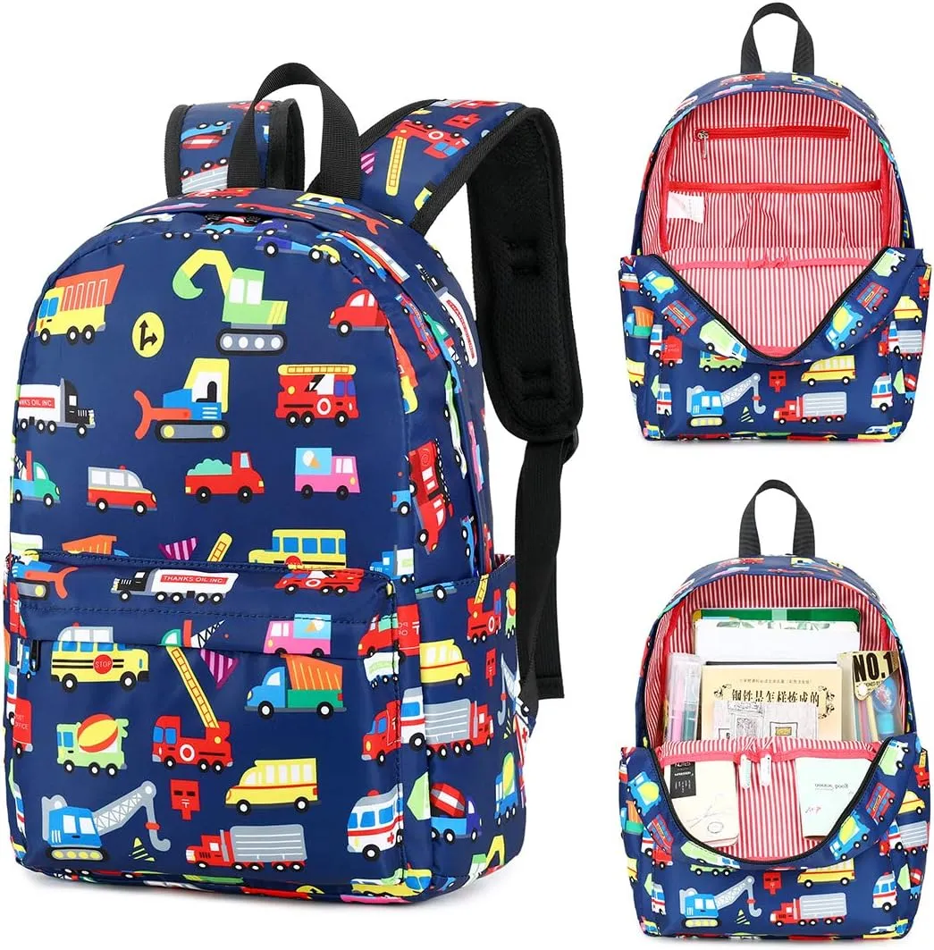 Bluboon Preschool Backpack Kids School BookBags for Boys Girls Kindergarten Toddler School Bags (Truck Navy)