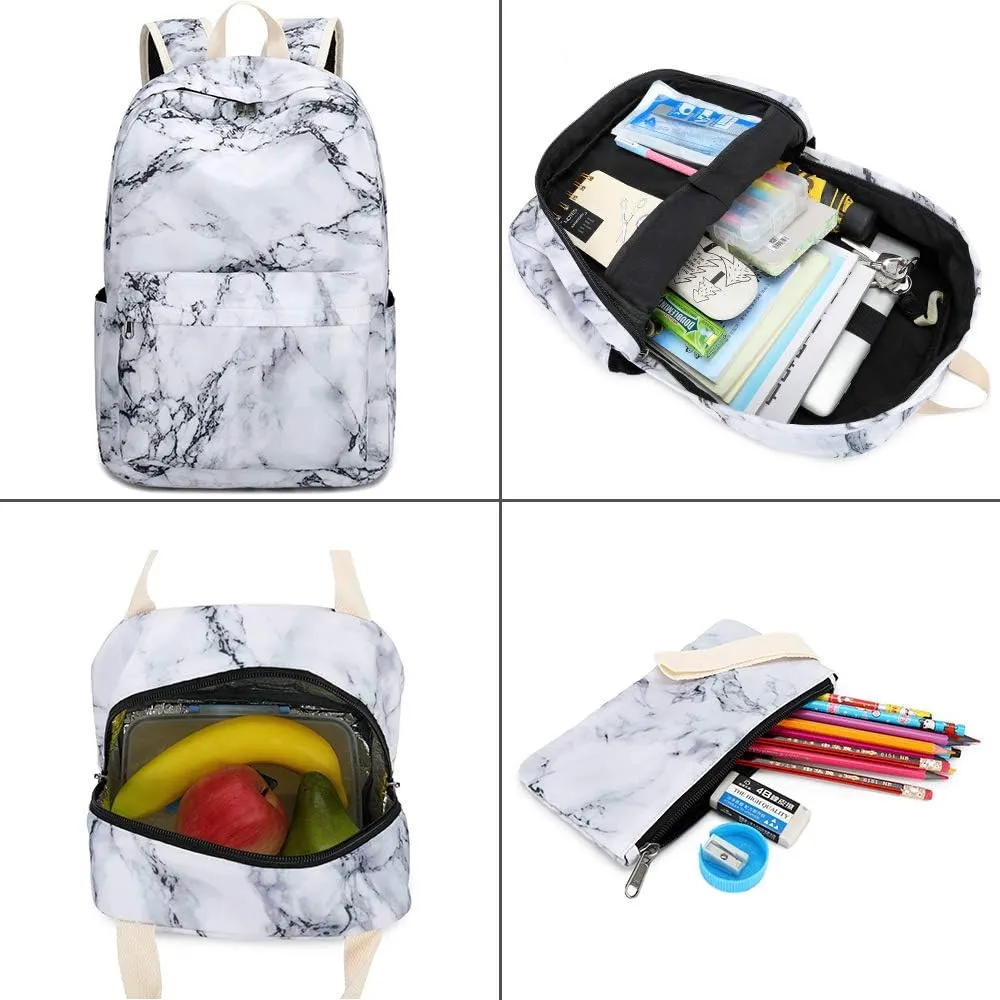 Bluboon School Backpack Teens Girls Boys Kids School Book Bags with Lunch Box Pencil Bag