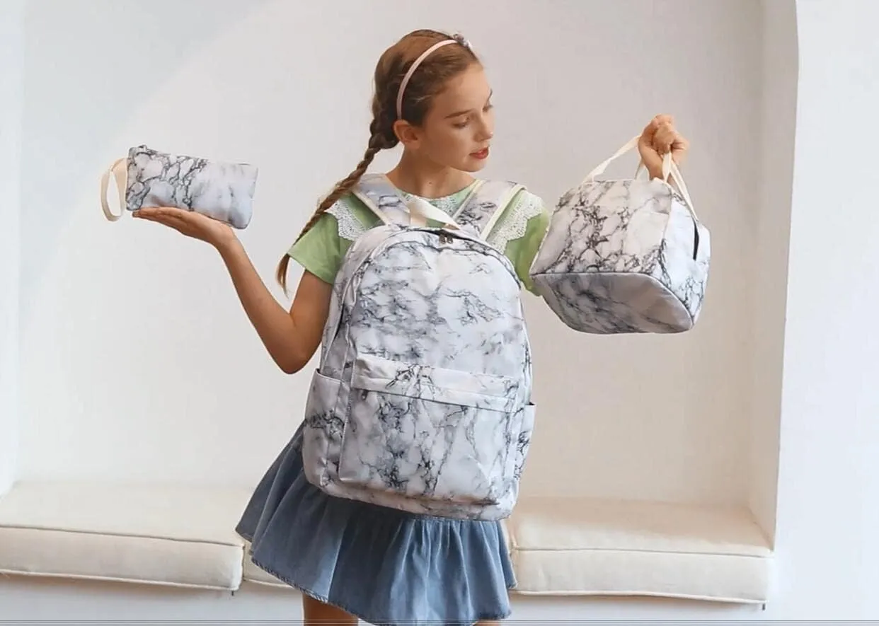 Bluboon School Backpack Teens Girls Boys Kids School Book Bags with Lunch Box Pencil Bag