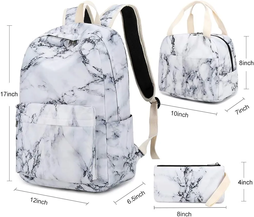 Bluboon School Backpack Teens Girls Boys Kids School Book Bags with Lunch Box Pencil Bag