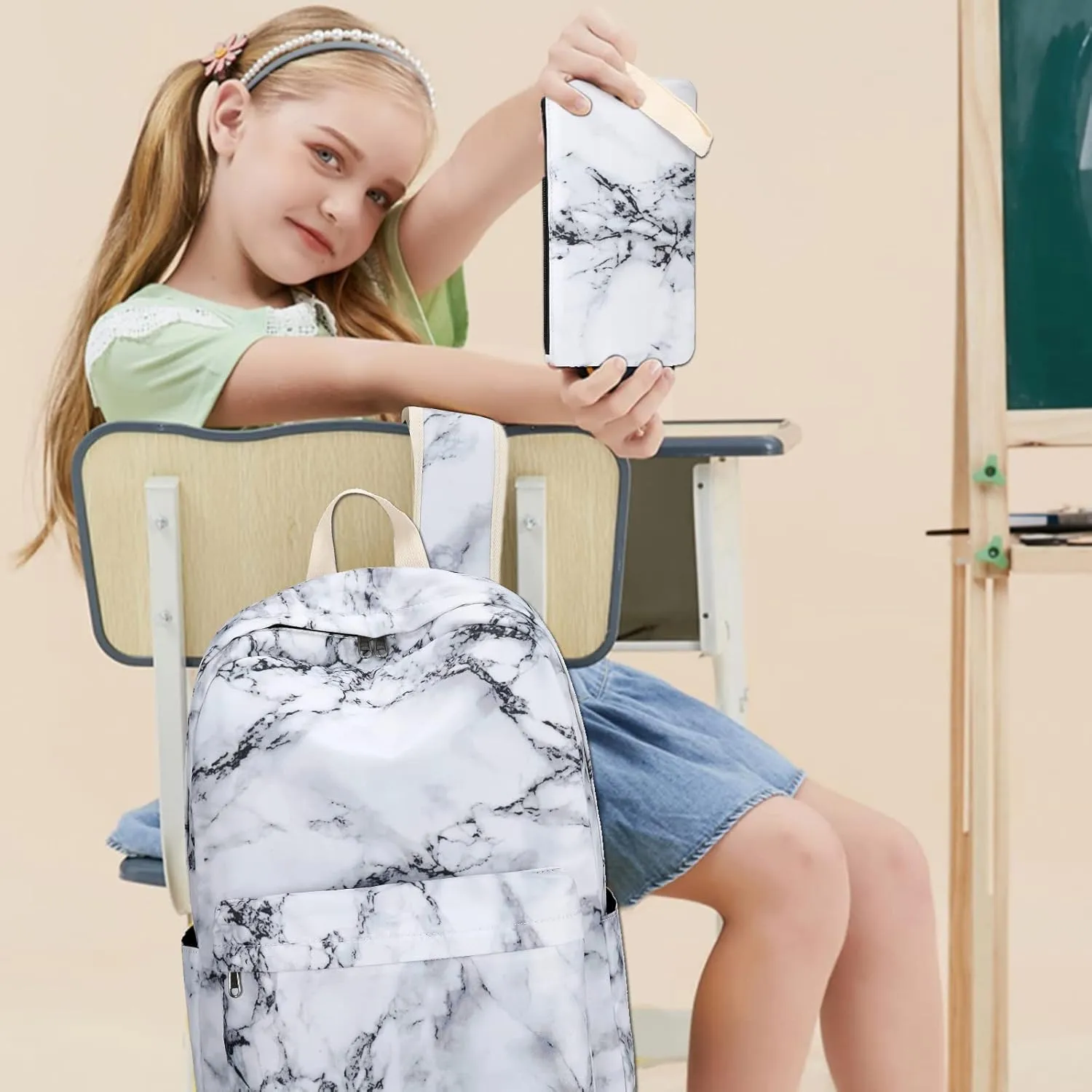 Bluboon School Backpack Teens Girls Boys Kids School Book Bags with Lunch Box Pencil Bag