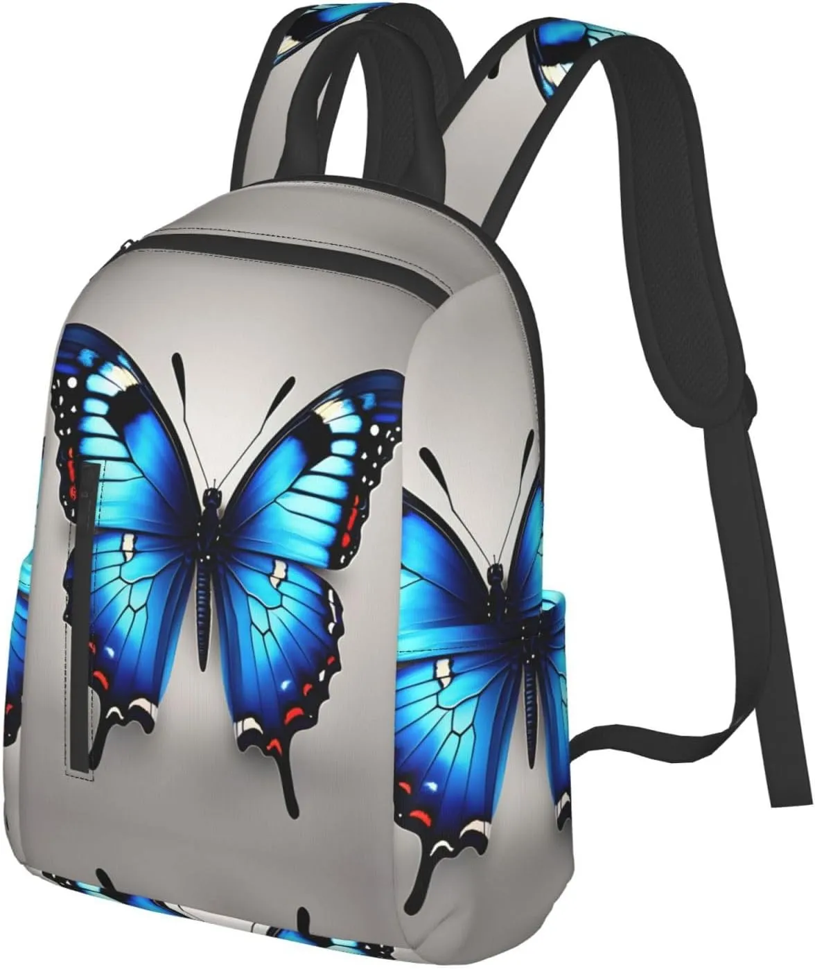 Blue Butterfly print Lightweight Laptop Backpack Travel Daypack Bookbag for Women Men for Travel Work
