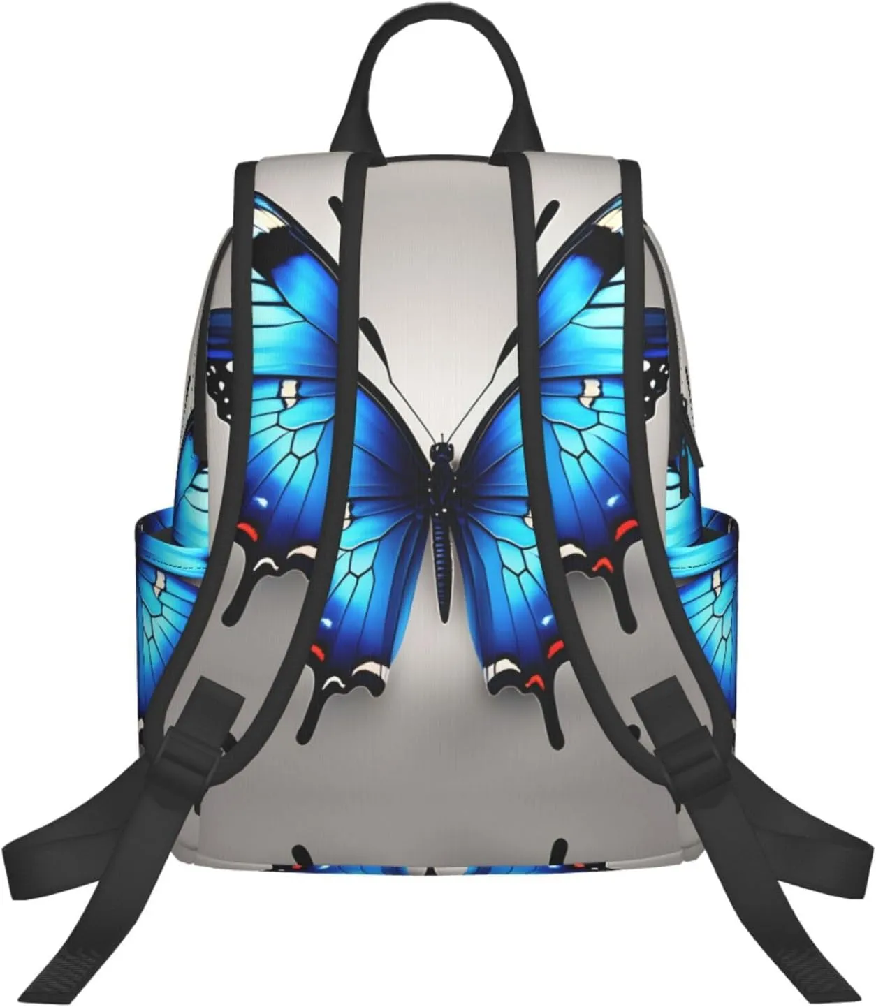 Blue Butterfly print Lightweight Laptop Backpack Travel Daypack Bookbag for Women Men for Travel Work