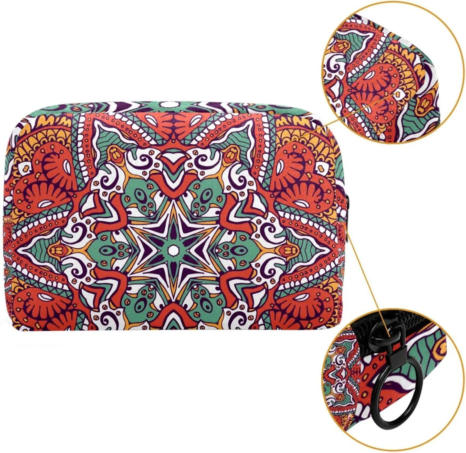 Boheme Small Makeup Bag for Purse, Portable Cosmetic Bag Zipper Makeup Pouch for Women, Stationery, Toiletries, Travel Accessories