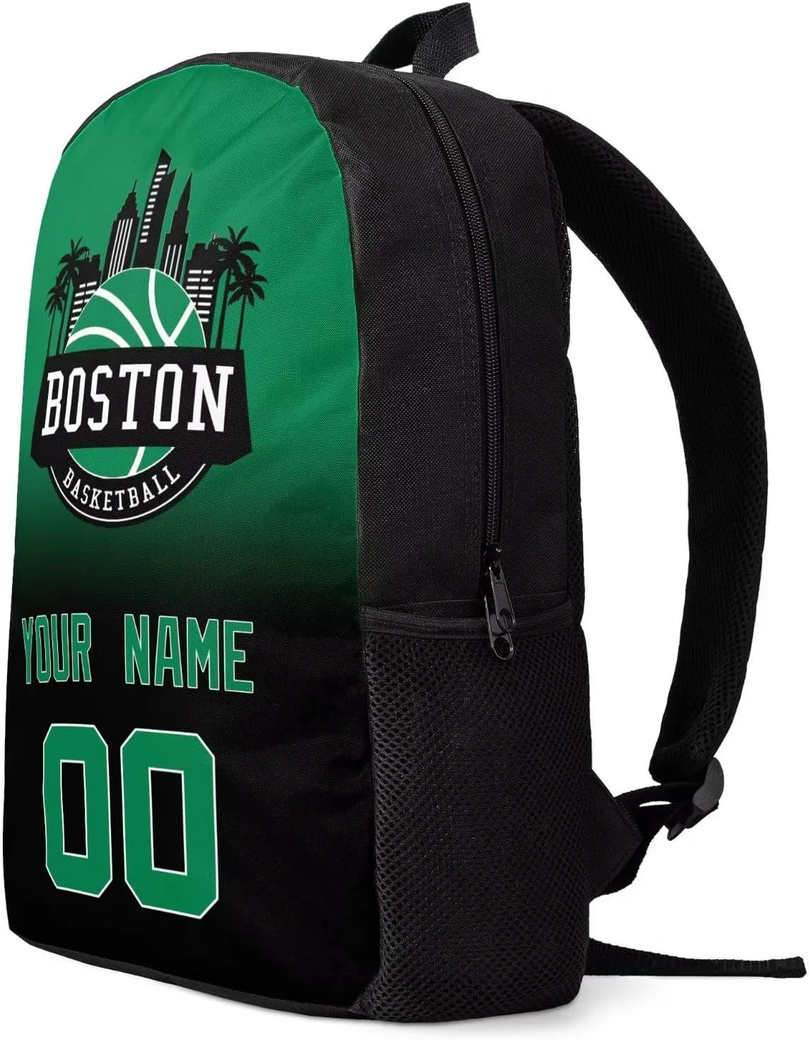 Boston Custom Basketball Sport Backpack Personalized with Name/Number, Men Women Basketball Bags Gift