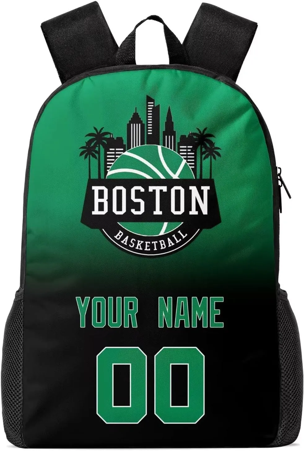 Boston Custom Basketball Sport Backpack Personalized with Name/Number, Men Women Basketball Bags Gift