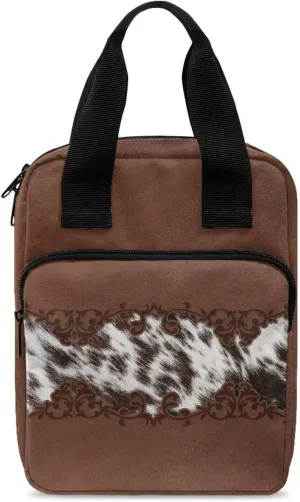 Brown Cow Bible Cover Case for Women with Zipper Pocket/Pen Slot/Shoulder Strap-Church Bag for Lady Bible Cover with Handles Easy to Clean