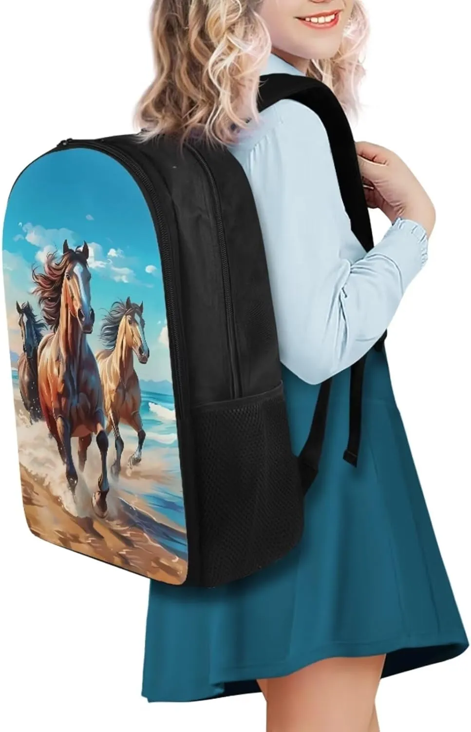 Brown Horse Kids Backpacks for Girls With Lunch Box Pencil Case for Middle School Aesthetic School Bags for Toddlers Preschool Designed To Be Lightweight and Comfortable