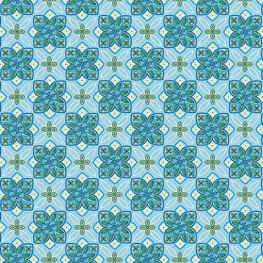 Butterfly Calypso by Benartex - Calypso Geo Light Blue by the yard 3591