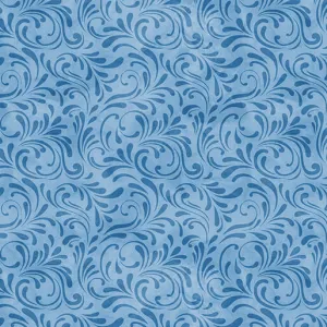 Butterfly Calypso by Benartex - Shadow Scroll Blue by the yard 3593