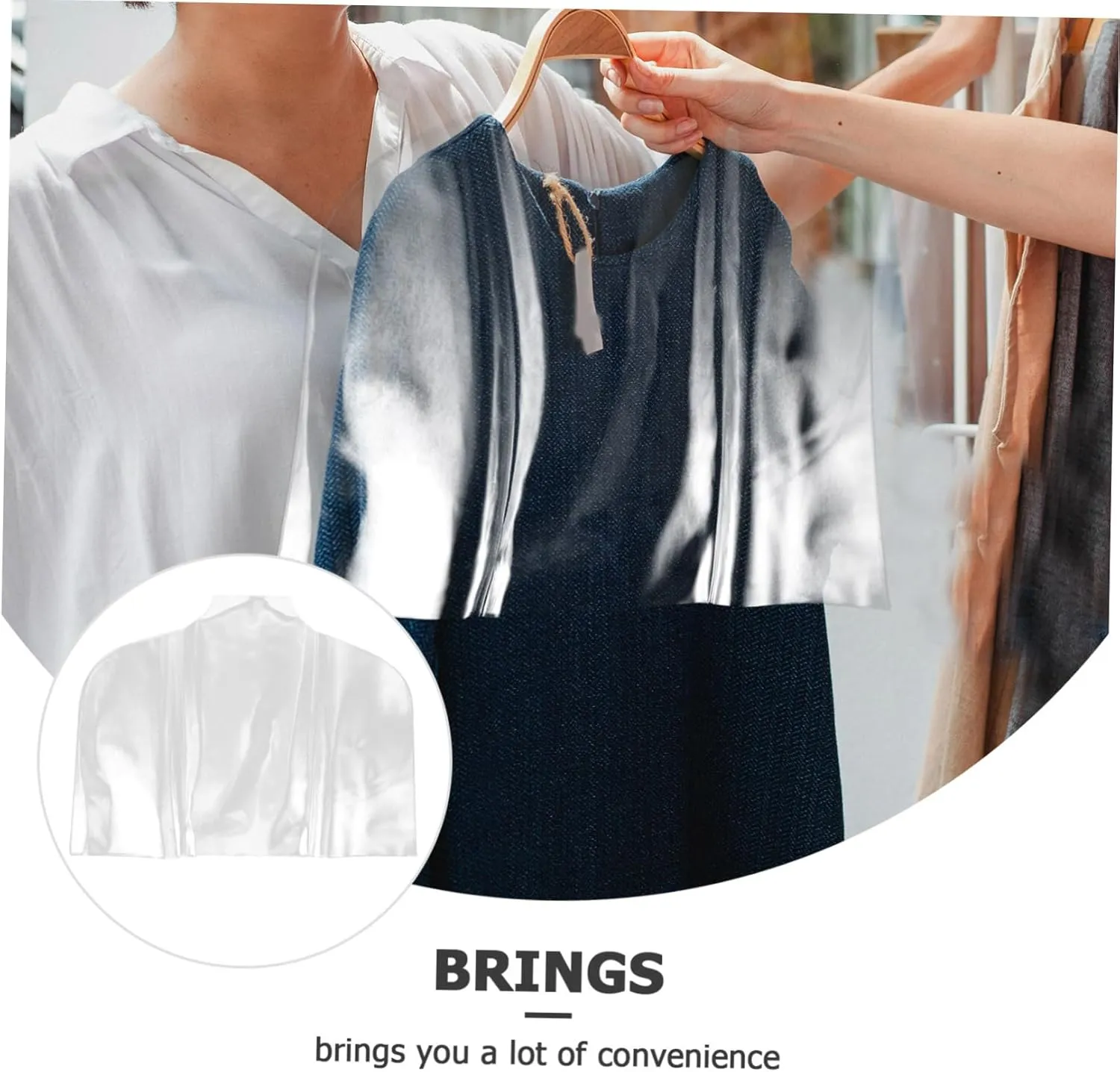 Cabilock Garment Dustproof Bag Hanging Clothes Covers Large Storage Bags Heavy Duty Easy to Clean