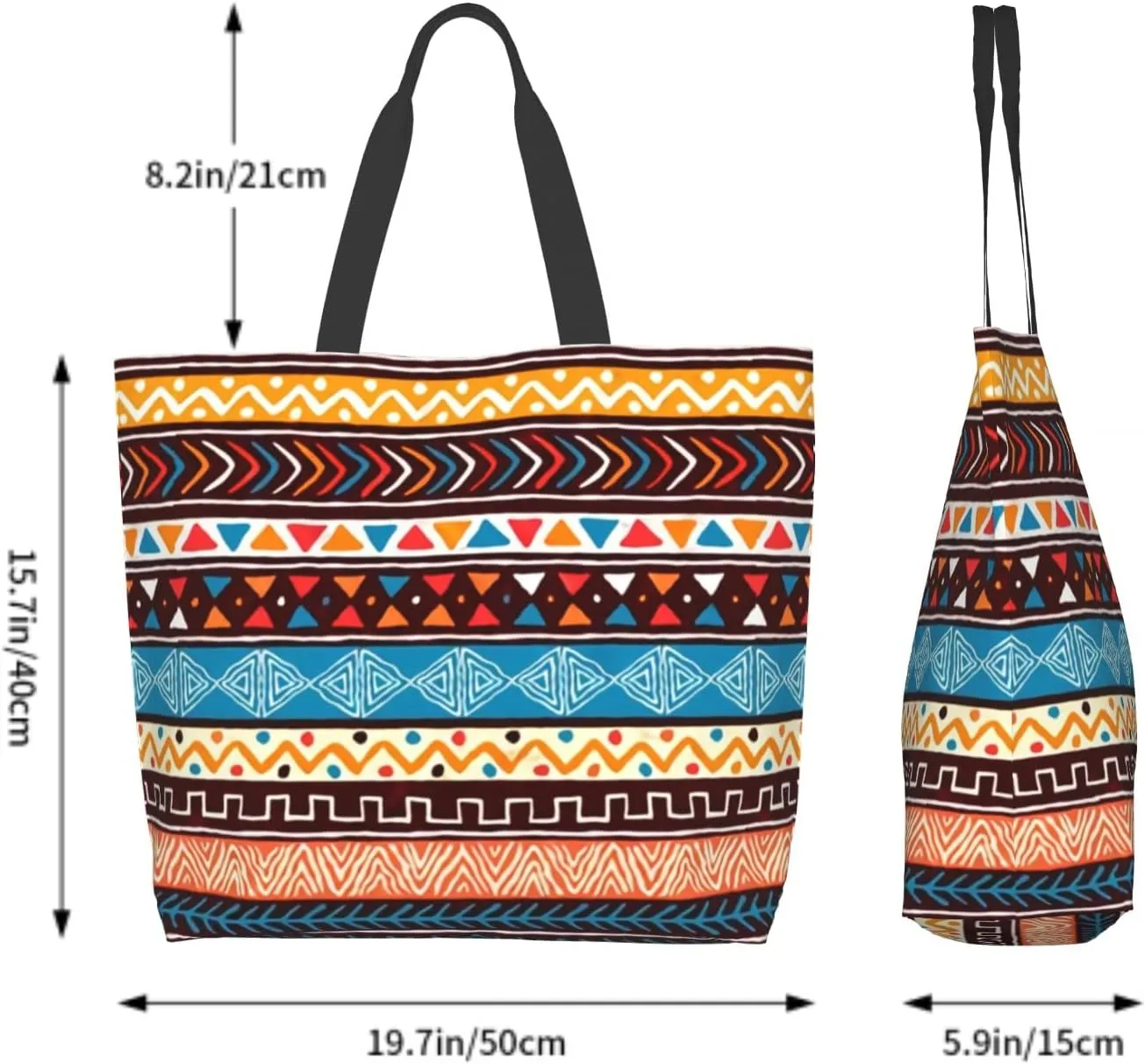 Cafl Tote Bag Shoulder Bag Large Reusable Shopping Bags Portable Storage Handbag
