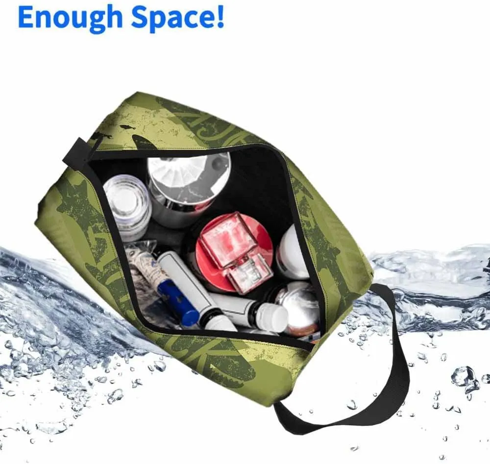 Camouflage Shark Small Makeup Bag for Purse Shark Silhouette Danger Monster Travel Cosmetic Bag Makeup Pouch Portable Versatile Zipper Pouch for Women