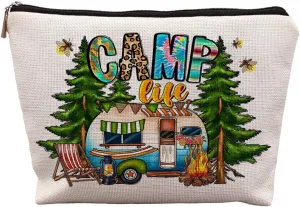 Camper Cosmetic Bags for Women, Gifts for Camping Lovers, Camp Life Accessories for Travel Trailers