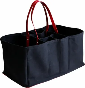 CapaBunga Grocery Tote Bag 5 Pocket Large Utility Tote with Handles Vegan Leather Base - Reusable Shopping Bags for Groceries