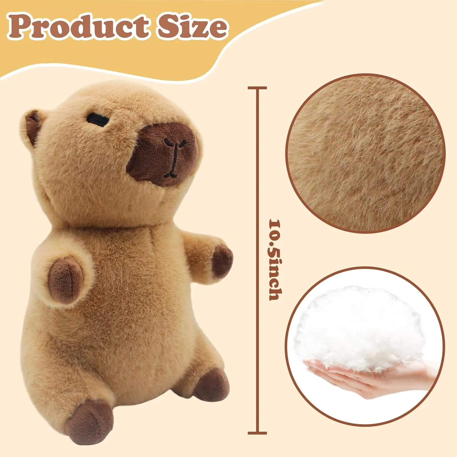 Capybara Plush with 11 pcs Clothes & Accessories,11 in Cute Capybara Stuffed Animal Plush Toys,Capybara Doll,Dress Up Cute Plushies