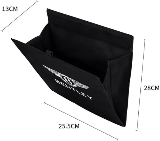Car Garbage Bags for Bentley Bentayga Continental GT Mulsanne Flying Spur Car Storage Box Leak Proof Garbage Container Portable Trash Can Multi-Functional Car Accessories,Black