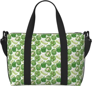 Carry On Duffle Bags Overnight Weekender Bags for Women, Bell Pepper green funny Personal Item Travel Bag, Travel Essentials Sport Gym Bag for Men Women